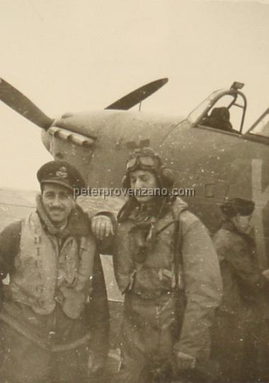 Peter Provenzano Photo Album Image_copy_065.jpg - Peter Provenzano and Nathen Maranz beside a Hawker Hurricane I.  RAF Station Kirton Lindsey, winter of 1941.